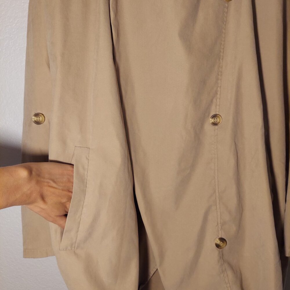Nectar Clothing Beige Draped Open Front Trench Coat Size L - Picture 8 of 10